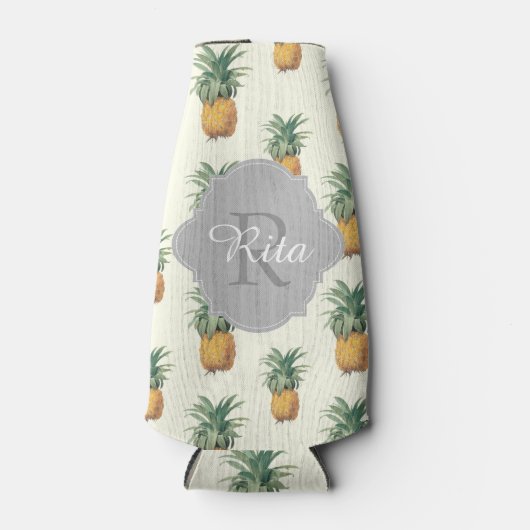 PixDezines  ananaspatroon Flesjeskoeler (Voorkant)