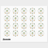 PixDezines Ananassen/Dank je Ronde Sticker (Vel)