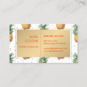 PixDezines ananassen Patroon Visitekaartje (Achterkant)