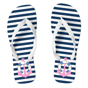 PixDezines anker/DIY kleuraanpasbare strepen Teenslippers