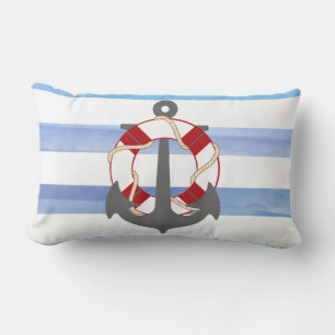 PixDezines anker/nautisch/oceaan/golf/waterverf Kussen