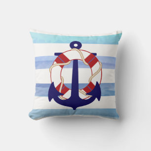 PixDezines anker/nautisch/oceaan/golf/waterverf Kussen