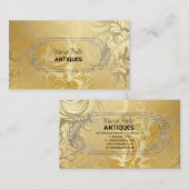 PixDezines ANTIEK FAUX GOLD DAMASK Visitekaartje (Voorkant / Achterkant)