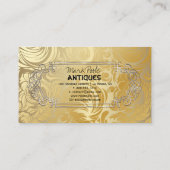 PixDezines ANTIEK FAUX GOLD DAMASK Visitekaartje (Achterkant)