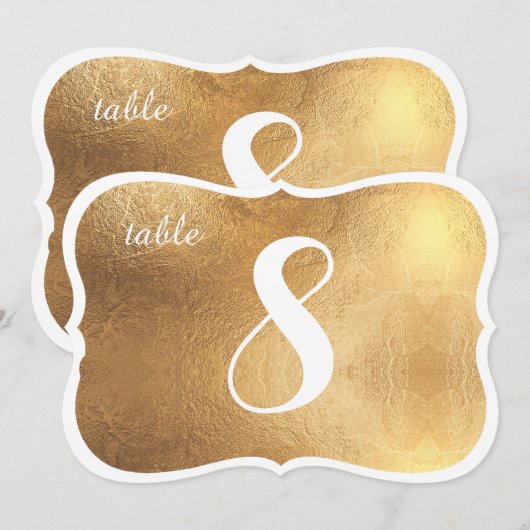 PixDezines Antiek Faux Gold Table Numbers Kaart (Voorkant / Achterkant)