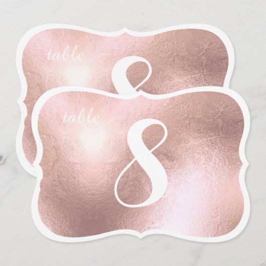 PixDezines Antiek Faux Roos Gold Table Numbers Kaart (Voorkant / Achterkant)