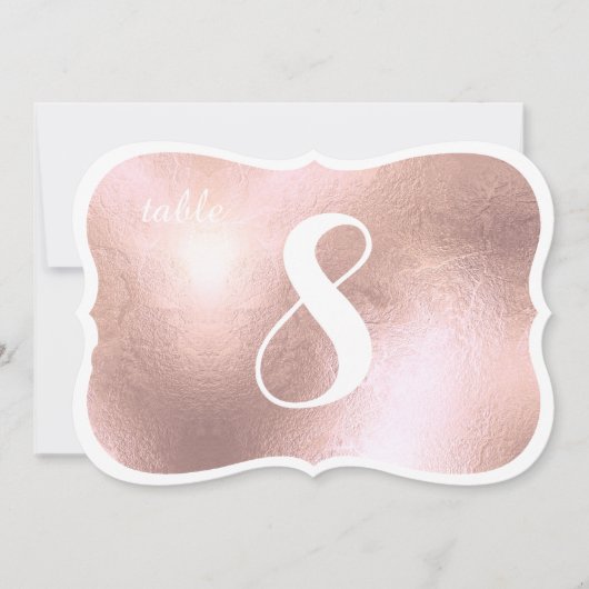 PixDezines Antiek Faux Roos Gold Table Numbers Kaart (Voorkant)