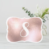 PixDezines Antiek Faux Roos Gold Table Numbers Kaart (Staand voorkant)