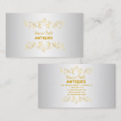 PixDezines Antiek Scroll/Faux Gold Filigree Visitekaartje (Voorkant / Achterkant)