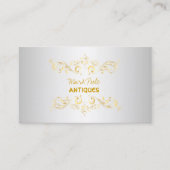 PixDezines Antiek Scroll/Faux Gold Filigree Visitekaartje (Voorkant)