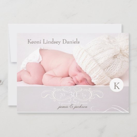 PixDezines antiek scroll fotosjabloon Aankondiging (Voorkant)