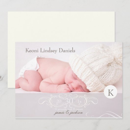 PixDezines antiek scroll fotosjabloon Aankondiging (Voorkant / Achterkant)