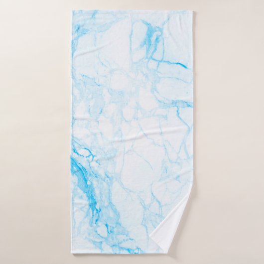 PixDezines Aqua Blauwe Marmer Aders Bad Handdoek (Badhanddoek)