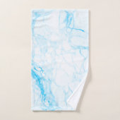 PixDezines Aqua Blauwe Marmer Aders Bad Handdoek (Handdoek)