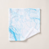 PixDezines Aqua Blauwe Marmer Aders Bad Handdoek (Wasdoekje)