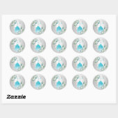 PixDezines Aqua Blue Quinceanera Dress Ronde Sticker (Vel)
