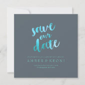 PixDezines Aqua Blue/Save Datum/DIY Achtergrond Save The Date (Voorkant)