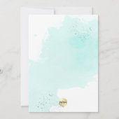 PixDezines Aqua Blue Waterverf Christening Kaart (Achterkant)