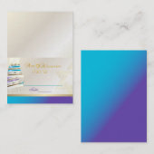 ✡ PixDezines Aqua/Paars Tallit B'nai Mitzvah Plaatskaartje (Voorkant / Achterkant)