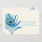 PixDezines aqua pauock veren/DIY kleur Kaart (Voorkant / Achterkant)