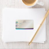 ✡ PixDezines Aqua/Purple Tallits Etiket (Insitu)