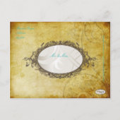 PixDezines  aqua wervelingen+monogram Aankondigingskaart (Achterkant)