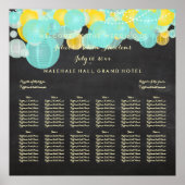 PixDezines Aqua/Yellow/Lantern/Seating Chart Poster (Voorkant)