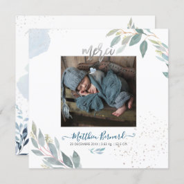 PixDezines Aquarelle Faire-part de NaissanceGarçon Kaart