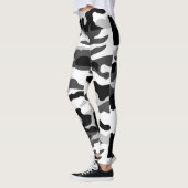 PixDezines Arctisch Camo, Zwart/Wit/Grijs Leggings (Links)