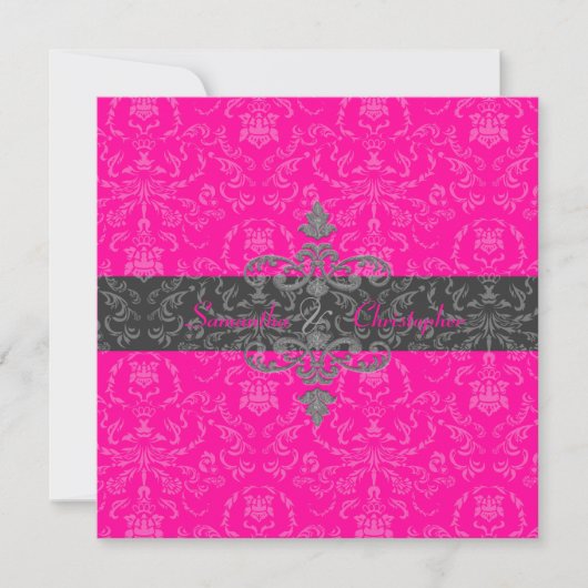PixDezines Arianna Damask, dikke kleur, warm roze Kaart (Voorkant)