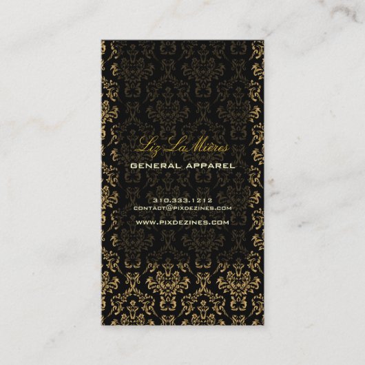 PixDezines Arianna Damask/DIY achtergrondkleur Visitekaartje (Voorkant)