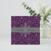 PixDezines Arianna Damask, DIY color, Plum/Eggplan Kaart (Staand voorkant)