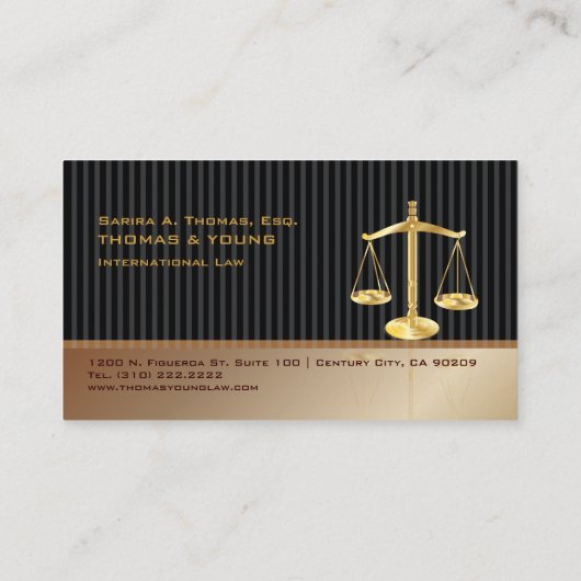 PixDezines ATTORNEYS/SASSY/COPPER+BLACK Visitekaartje (Achterkant)
