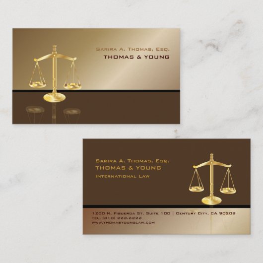 PixDezines ATTORNEYS VISITEKAARTJES/COPPER+DIY CLR Visitekaartje (Voorkant / Achterkant)