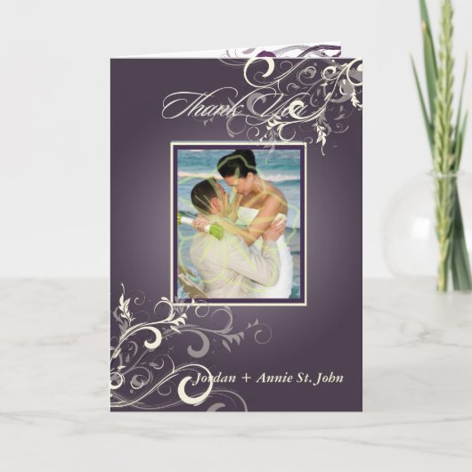 PixDezines Auberginekrullen Foto Dank U kaarten (Voorkant)