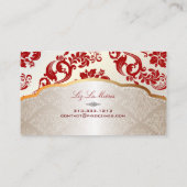 PixDezines augusta-demask/red Visitekaartje (Achterkant)