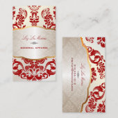 PixDezines augusta-demask/red Visitekaartje (Voorkant / Achterkant)