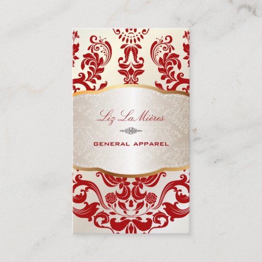 PixDezines augusta-demask/red Visitekaartje (Voorkant)