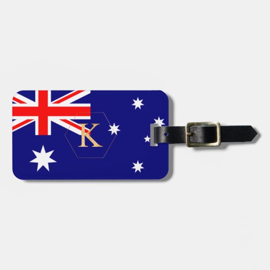 PIXDEZINES AUSTRALISCHE VLAG + DIY MONOGRAM BAGAGELABEL (Voorkant horizontaal)