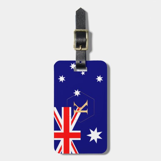 PIXDEZINES AUSTRALISCHE VLAG + DIY MONOGRAM BAGAGELABEL (Voorkant verticaal)