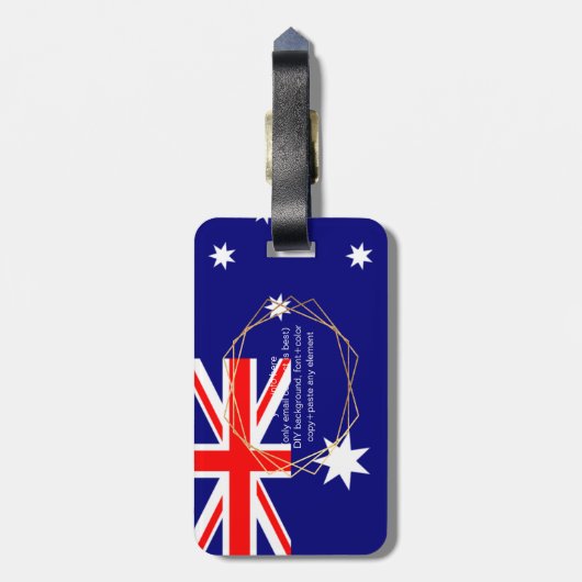 PIXDEZINES AUSTRALISCHE VLAG + DIY MONOGRAM BAGAGELABEL (Achterkant verticaal)