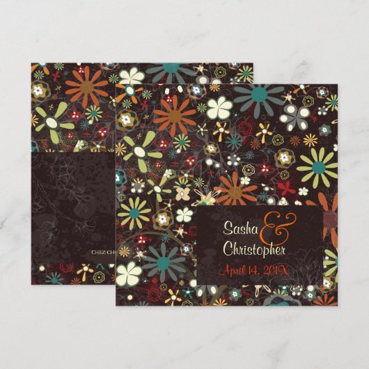 PixDezines Autumn Blooms/dark grunge background Kaart (Voorkant / Achterkant)