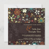 PixDezines Autumn Blooms/dark grunge background Kaart (Achterkant)