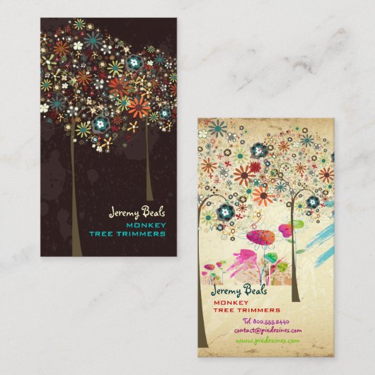 PixDezines Autumn Blooms/DIY kleur! Visitekaartje (Voorkant / Achterkant)