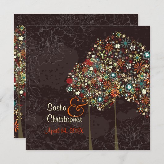 PixDezines Autumn Blooms Kaart (Voorkant / Achterkant)