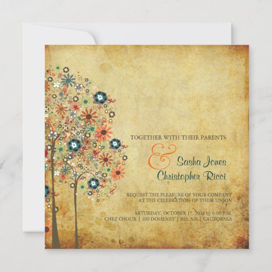 PixDezines  Autumn Blooms Kaart (Achterkant)