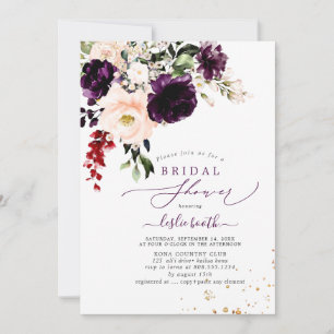 PixDezines Autumn Blush Eggplant H2 Flowers Kaart
