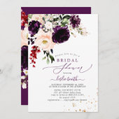 PixDezines Autumn Blush Eggplant H2 Flowers Kaart (Voorkant / Achterkant)