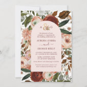 PixDezines Autumn Love H2 Marsala Red Flowers Invi Kaart (Voorkant)