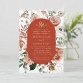 PixDezines Autumn Love H2 Marsala Red Flowers Invi Kaart (Staand voorkant)